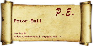 Potor Emil névjegykártya
