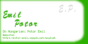 emil potor business card
